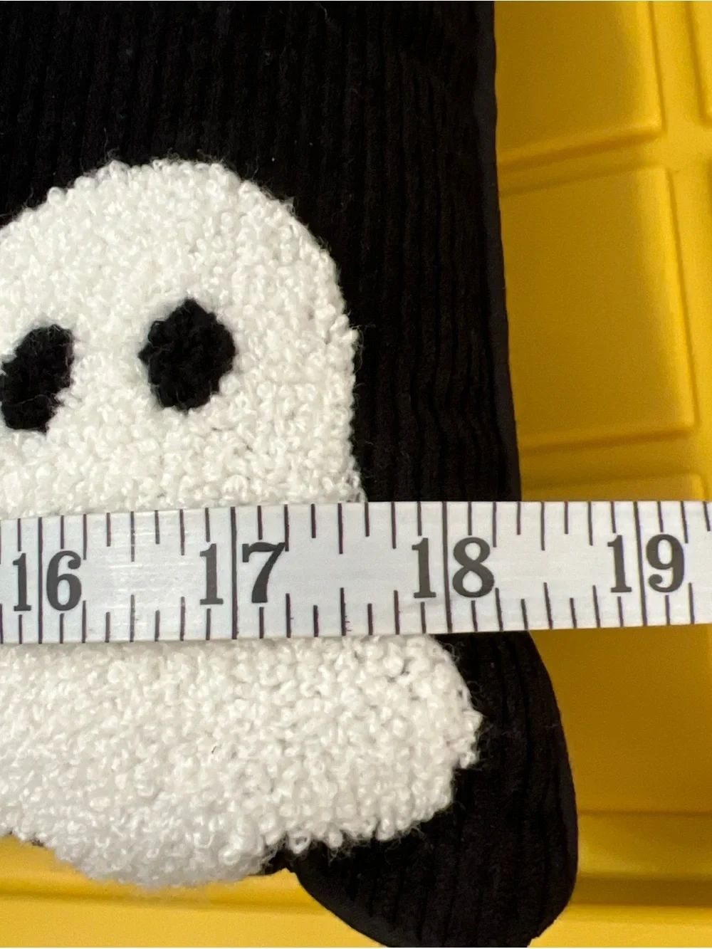 Spooky Hollow Halloween Ghost Pillow Corduroy Black & White Ghosts 18